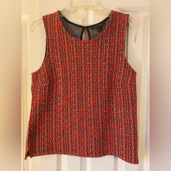 Banana Republic Red/Black/White Tweed Cotton Blend Sleeveless Top Size M - Picture 4 of 13